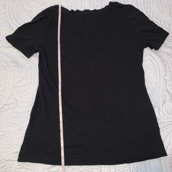 Black V-neck short sleeve T-shirt by forever 21 - Picture 3 of 3